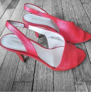 Nine west red sandals heels 9.5